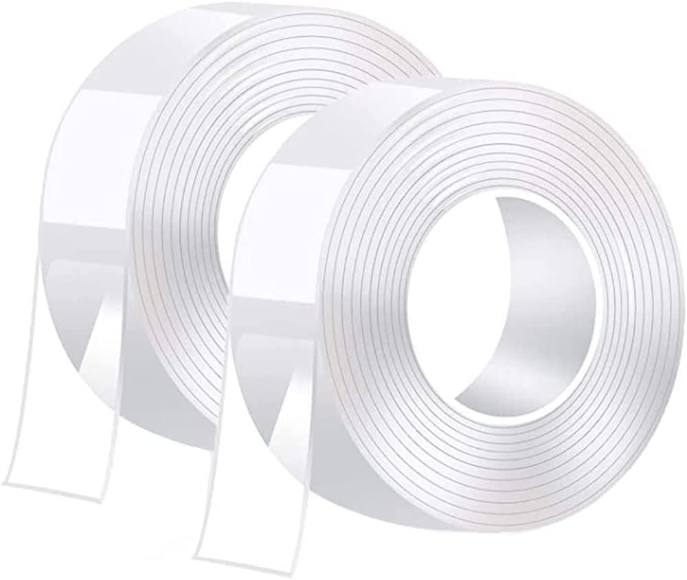 Trace Less Tape 2 Rolls Nano Double-Sided Tape Heavy Duty 20FT Traceless Reusable Clear ...