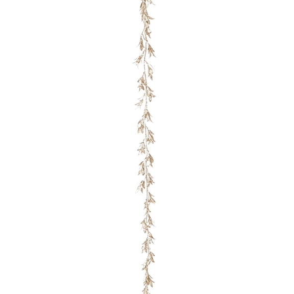 6FT Metallic Gold Artificial Ivy Leaves Garland, Glitter Faux Foliage Hanging Vine for Wedding Christmas Home Decor