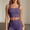 Dark Purple, variant on XinghaiYIDE Square Neck Longline Sports Bra for Women, Padded Yoga Workout Crop Tank Top, Wide Strap Built-in Bra for Pilates Gym
