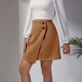 thumbnail image 6 of Annhoo Summer Skirts for Women Button down High Waist Asymmetrical Wrap Mini Skirt Casual Front Slit Skirt, 6 of 6