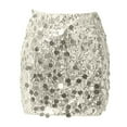 thumbnail image 7 of Ediodpoh Carnival Sequin Skirt for Women Stage Performance Glitter Mini Skirt for Party Nightclub Show Mini Skirts for Women Silver S, 7 of 7