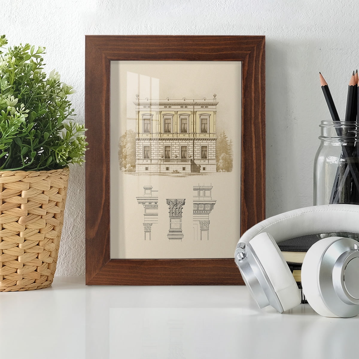 Estate & Plan IV -Framed Print w/glass-Chestnut