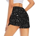 thumbnail image 3 of Xecao's Space Galaxy for a double-layer running short for women, perfect for gym, tennis, and more, featuring a convenient pocket., 3 of 9