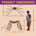 thumbnail image 4 of Joyfy 5 ft Giant Spider Halloween Decorations Outdoor,Poseable Scary Spider Lifelike Hairy Prop for Yard,Haunted House,Tree or Porch Party Decorations,Brown, 4 of 7