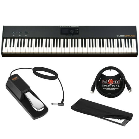 StudioLogic SL88 Grand 88 Key MIDI Controller with FP-P1L Sustain Pedal, Keyboard Dust Cover (Large) & 6ft MIDI Cable (Best 88 Key Midi Controller)