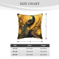 thumbnail image 2 of KLL Elegant Gold Leaf Peacock Decorative Throw Pillow Covers Velvet Soft for Couch Sofa Bedroom Living Room Outdoor (No pillow core)- 18"x18", 2 of 5