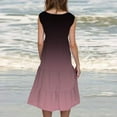 thumbnail image 4 of Womens Fashion Holiday Summer Round Neck Gradient Print Sleeveless Party Beach Dress, 4 of 6