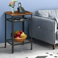 thumbnail image 6 of Hommpa Side Coffee Table Tall Wood Accent End Tables for Bedroom Living Room - Brown, 6 of 6