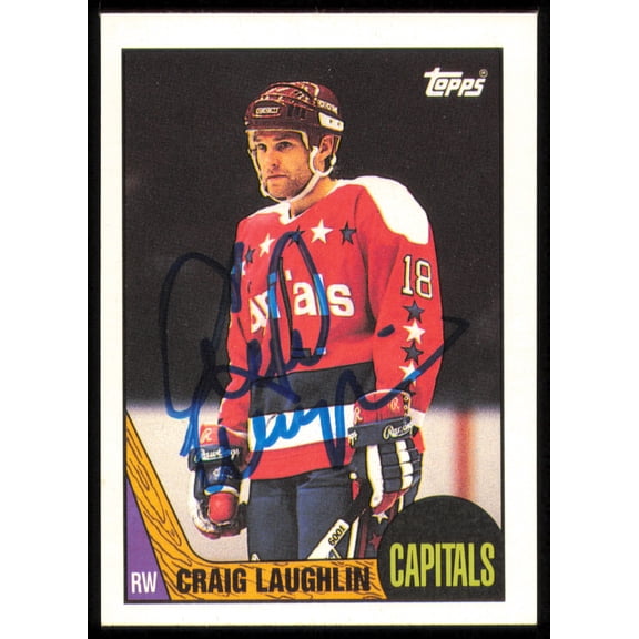 Craig Laughlin Autographed 1987-88 Topps Card #161 Washington Capitals SKU #255162