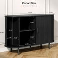 thumbnail image 2 of ROGALIS 40" Sliding Tambour Door Buffet Cabinet, Sideboard with Adjustable Shelves for Kitchen Living Room Hallway Entryway, Black, 2 of 6