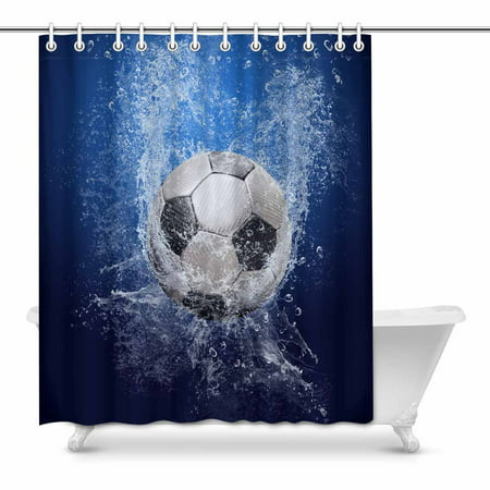 Bathroom Decor Shower Curtain, Soccer Shower Curtain