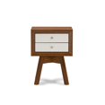 thumbnail image 1 of Urban Designs 370110 Warwick Two-tone Walnut & White Modern Accent Table Nightstand - 24 x 178 x 15 in., 1 of 1