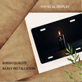 thumbnail image 3 of 1 Pcs Durable License Plate Covers & Frames, A Burning Candle For Decorative Front, Waterproof For Decoration Aluminum License Plate Covers & Frames Cover For Men Women, 12" X 6", 3 of 6