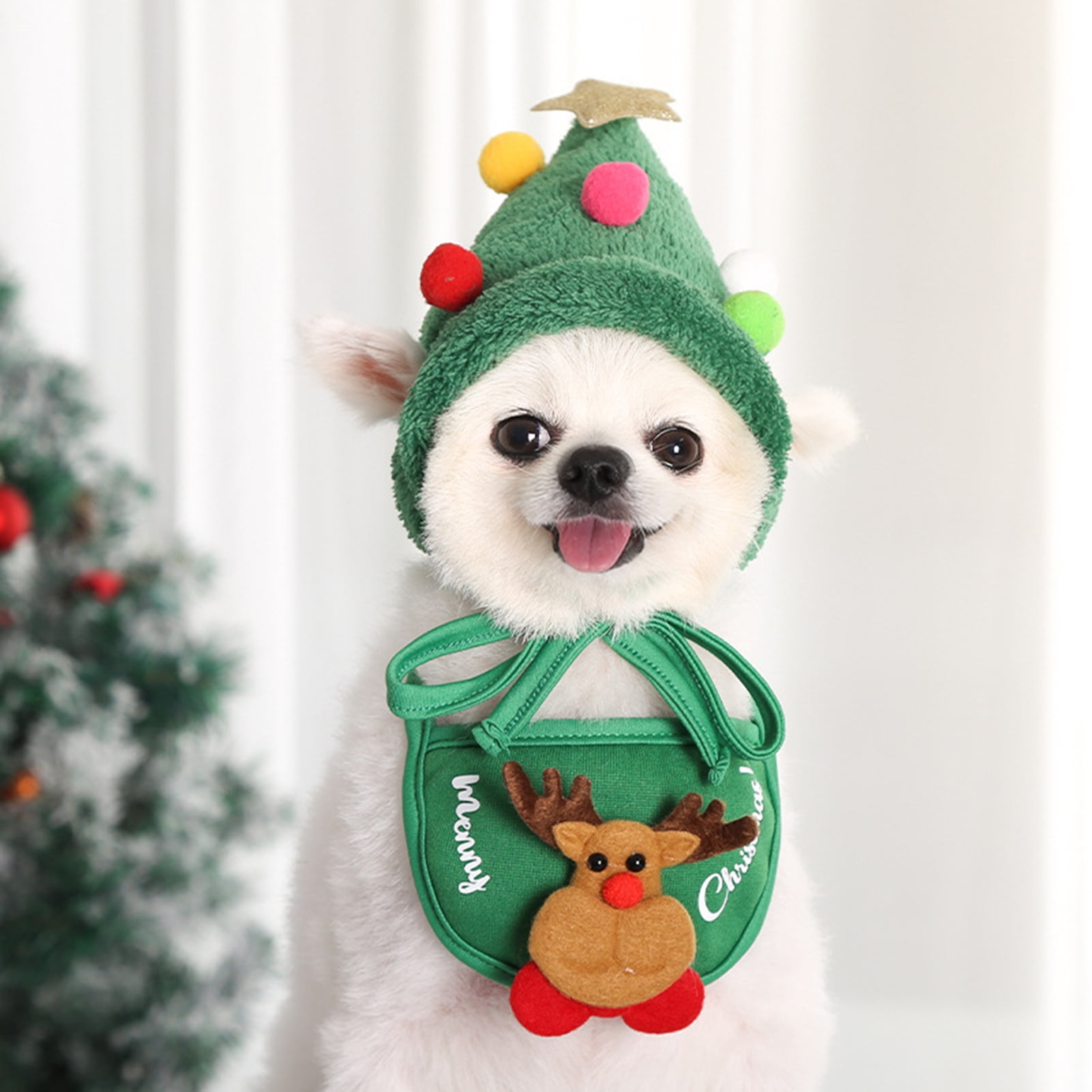 Green Santa Headband Furry Christmas Accessories Holiday Costume for All Women main image 4