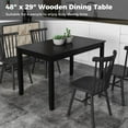 thumbnail image 2 of YYAo Dining Table, Kitchen Table, Dining Room Table,48-Inch Wooden Dining Table for 4 People Rectangular Kitchen Table with Rubber Wood Legs-Black, 2 of 10