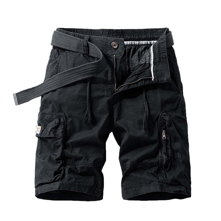 Mens Khaki Cargo Shorts, Classic Design, Multi - Pockets, Summer