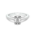 thumbnail image 3 of IGI Certified 1 Carat Emerald Shape Lab Grown Diamond Engagement Ring | 14K White Gold | Esther Tacori Style Solitaire Diamond Ring | FG-VS1-VS2 Quality Friendly Diamonds, 3 of 5