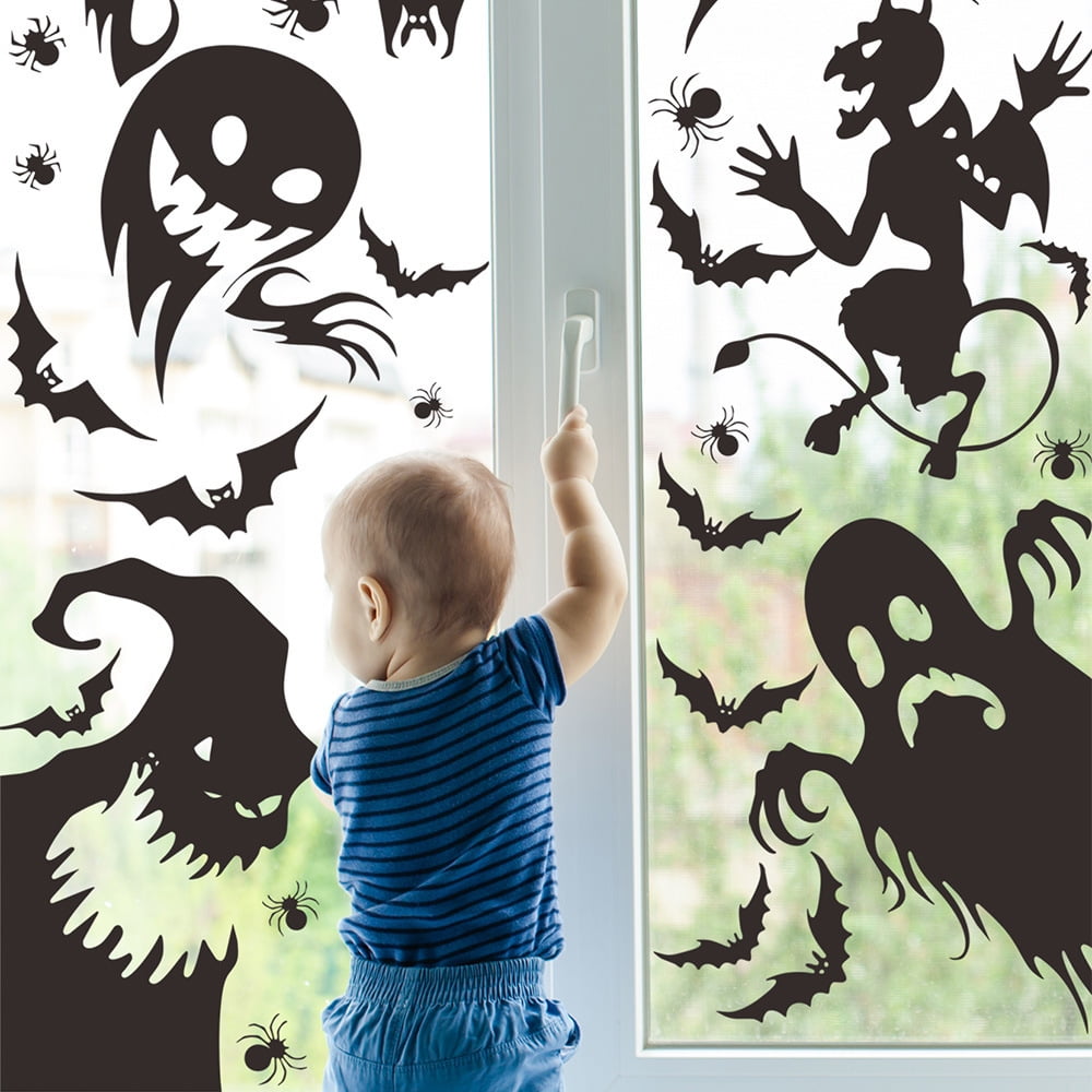 1 Set Halloween Window Cling Sticker,Giant Spooky Monster Silhouette