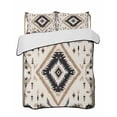 thumbnail image 2 of Quilts Twin Size, Boho Black Brown Soft Comforter Bedding Set for Bed, Retro Geometric Southwestern Ethnic Lightweight Quilted Bedspread with Pillow Cover(2 Pieces) for All Season, 68x86 Inch, 2 of 6