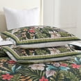 thumbnail image 6 of 3-Piece Lightweight Polyester Tropical Leaf and Flower Quilt Bedspread Set, 6 of 14