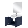 thumbnail image 4 of 24 in. Wide Navy Blue Vanity with Marble Counter / Faucet, Mirror & Scratch - Proof, 4 of 6