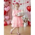 thumbnail image 3 of Arshiner Toddler Girls Tiered Tutu Dress Fall Formal Party Birthday Princess Long Sleeve Tulle Dresses, 3 of 6