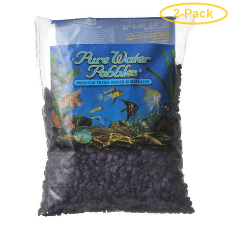 Purple Gravel - Pure Water Pebbles Aquarium Gravel - Purple Passion 2 lbs (3.1-6.3 mm Grain) - Pack of 2