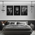 thumbnail image 2 of Hieng Lion Wall Art Lion Picture Wall Decor Black Animals Head Portrait Painting for Living Room Bedroom Unframed, 2 of 6