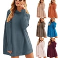 thumbnail image 2 of Suéter de punto suelto con cuello alto para mujer, moda europea y americana, 2 of 6