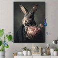 thumbnail image 4 of UXIEQU Vintage Rabbit Portrait Oil Painting Canvas Wall Art 15.75x11.81 Inches, 4 of 8