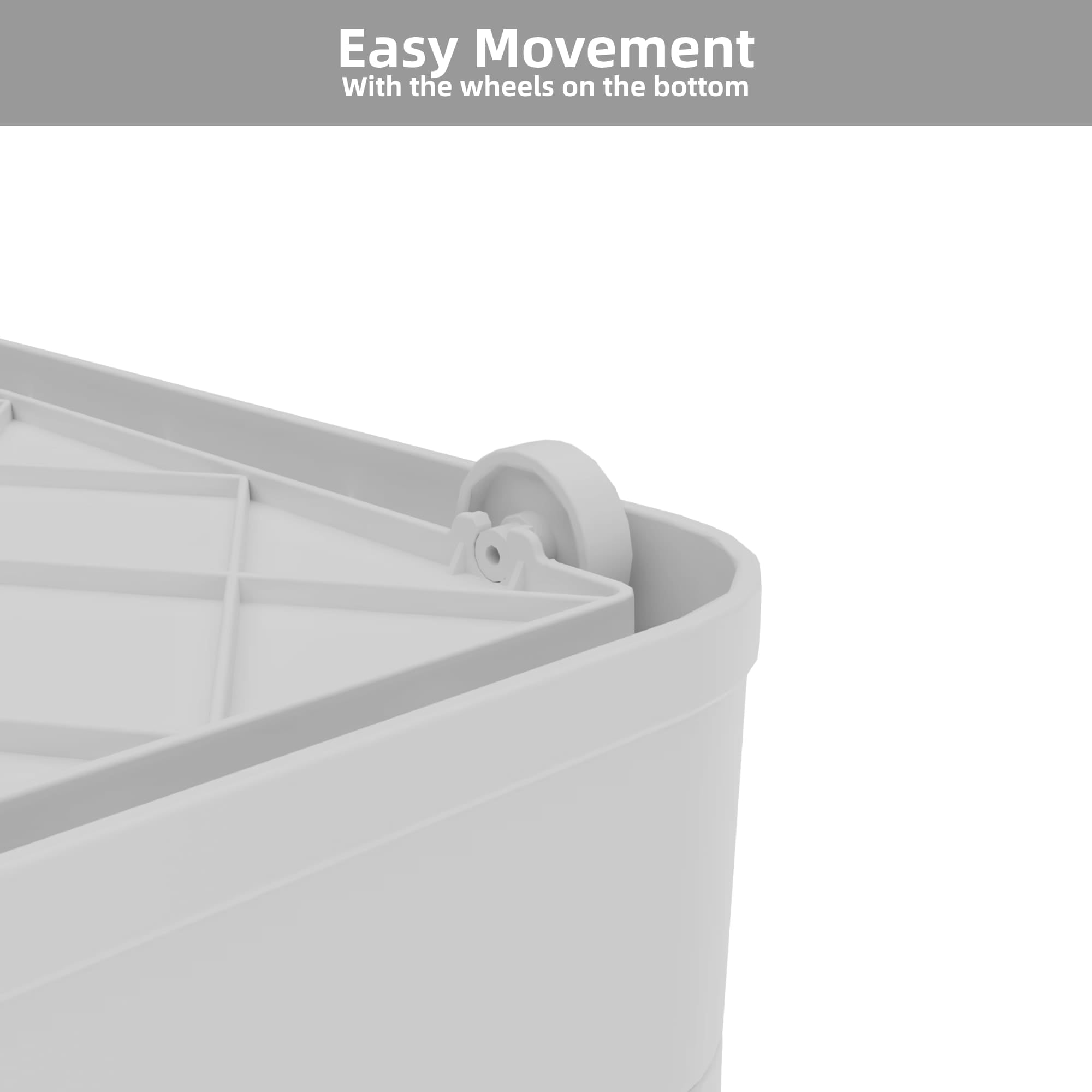 GARITIN 506QT 4-Pack Transparent Stackable Storage Bins with 5 Doors and Wheels, Collapsible Folding Plastic Closet Organizer Containers for Bedroom Living Room Laundry Toys, White