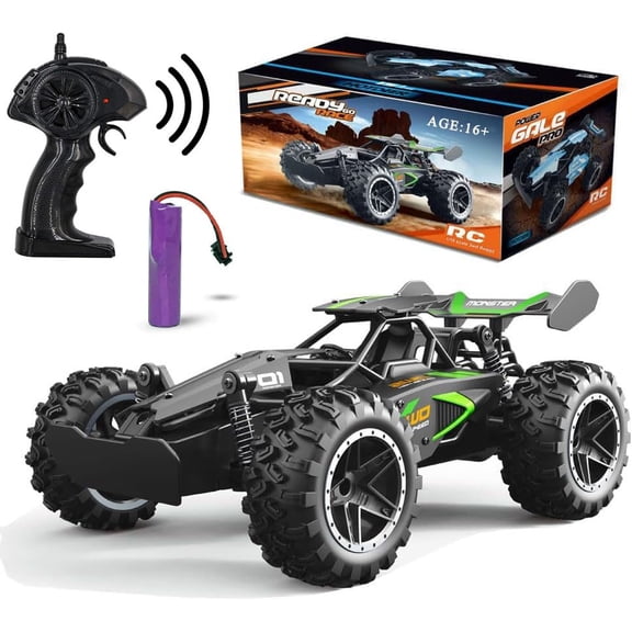Remote Control Car for Kids, 1:18 Scale RC Monster Truck 20 KM/H (12.4 MPH) High Speed Off Road Vehicle, 2.4GHz Rechargeable All Terrain Truck Toy Gift for Boys Girls Ages 6