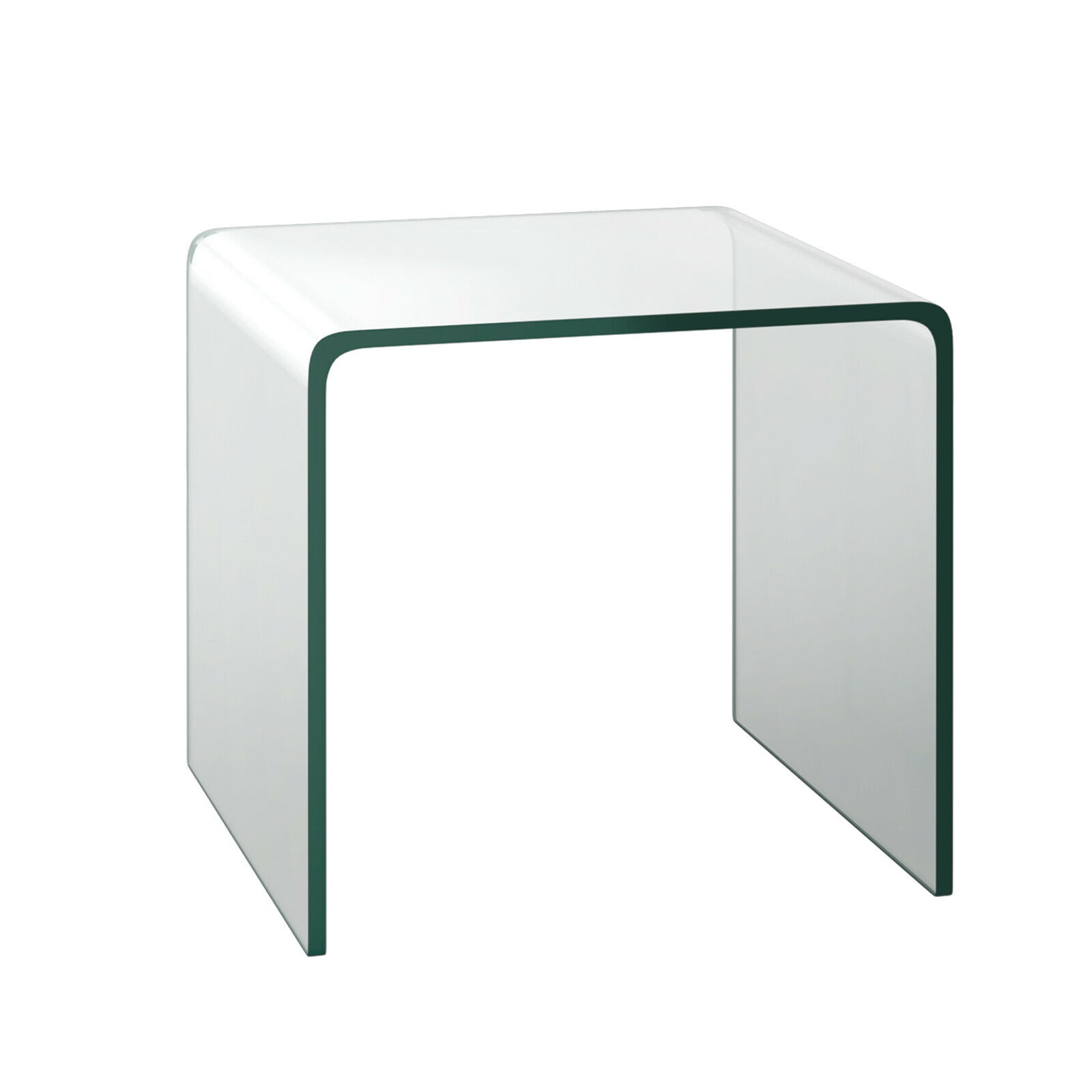 Gymax Tempered Glass End Table Transparent Sofa Side Accent Table Living Room