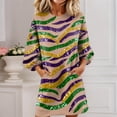 thumbnail image 2 of Women's Fashion Carnival Print Hoodie Dress Khaki L, 2 of 5