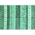 thumbnail image 1 of Ahgly Company Indoor Rectangle Abstract Turquoise Blue Contemporary Area Rugs, 4' x 6', 1 of 4