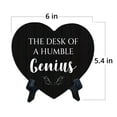 thumbnail image 5 of The Desk Of A Humble Genius Heart Table Sign with Acrylic Stand (6x5") | Home & Office Decor, 5 of 5
