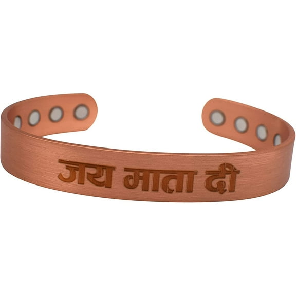 Jai MATA Di Pure Copper Bracelet Adjustable for Men & Women Gift Bag 12.5mm