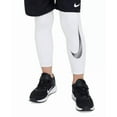 thumbnail image 2 of Nike Pro Warm Dri-FIT Big Kids' (Boys') Tights Color: White/White/Black Size: XL, 2 of 3