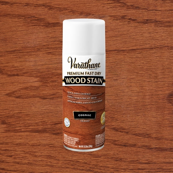 Stain Cognac,Varathane Premium Fast Dry Wood Stain Spray-392513, 10.25 oz