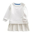 thumbnail image 1 of SXcggal One Robe Unie pour Fille Chandail Mignon Mode Décontractée Robe Douce Mignonne Décontractée Robe pour Enfants, 1 of 2