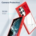 thumbnail image 2 of ELEHOLD For Samsung Galaxy S23 Ultra Case, Military Grade Protection Clear Slim Fit Anti-Yellowing Non- Slip Shockproof Protective Lens Cover Protection Case for Samsung Galaxy S23 Ultra,Red, 2 of 6