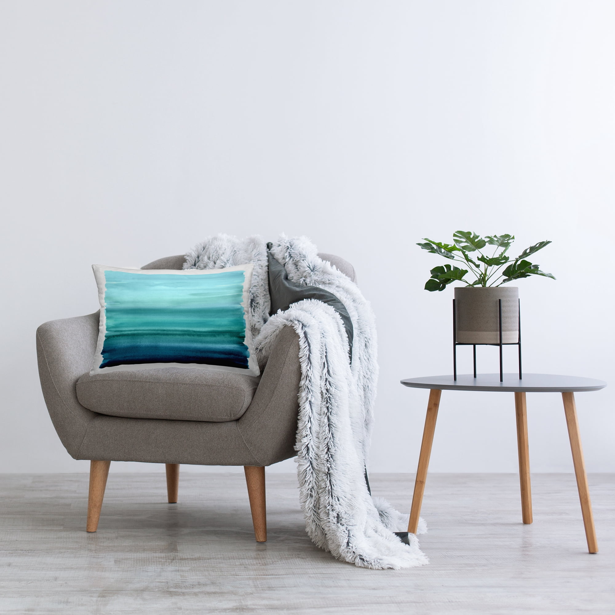 Stupell Industries Ombre Teal Gradient Decorative Printed Throw Pillow, design by Allie Corbin, 14 x 7 x 20