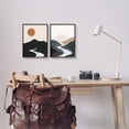 thumbnail image 2 of Stupell Industries River Flowing Into Distance Mountain Sun Landscape Painting Black Framed Art Print Wall Art, Set of 2, Design by JJ Design House LLC, 2 of 5