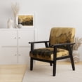 thumbnail image 2 of Designart "Abstract Fluidity Brown Black Composition" Brown Abstract Fluidity Upholstered Accent Chair - Modern Arm Chair For Bedroom, 2 of 7