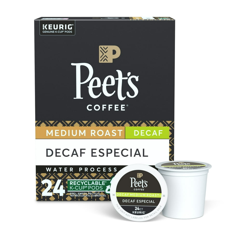Peet's Coffee KCup Pods, Decaf Especial Medium Roast (24 Count) Single