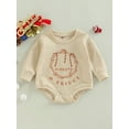 thumbnail image 2 of TSEXIEFOOFU Christmas Toddler Baby Rompers Cane/ Snowman/ Letters Print Casual Long Sleeve Jumpsuit for Newborn Girl Boy, 2 of 8