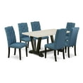 thumbnail image 6 of East West Furniture V-Style 7-piece Wood Dining Set in Black/Mineral Blue, 6 of 10