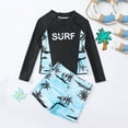 thumbnail image 2 of Swim Shirts for Boys Kids Toddler Boys Girls Cartoon Prints Long Sleeve Bathing Suit Sun Protection Quick Dry Swimwear 2Pcs Set Bathing Suits for Teens Black 8 Years-9 Years, 2 of 7