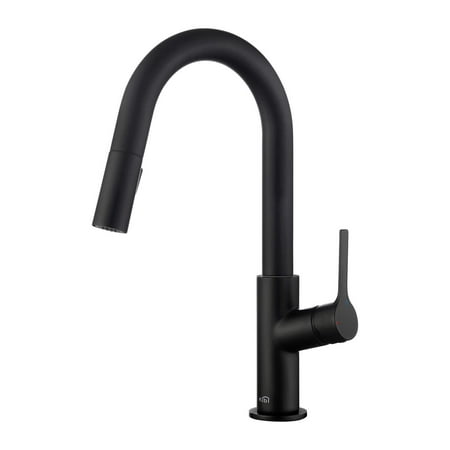 Kibi Fusion Single Handle Pull Down Kitchen & Bar Sink Faucet - Matte Black