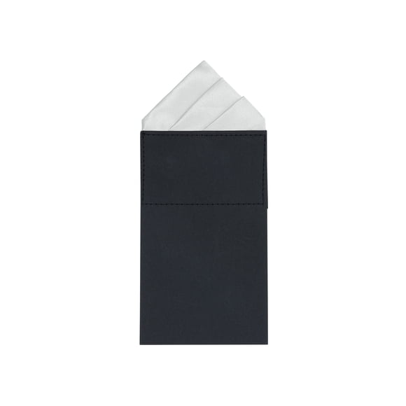 Men's Solid Card-inserting Pocket Squares Prefolded Polyester Handkerchiefs 3.1" for Business Formal Wedding Gray One Size